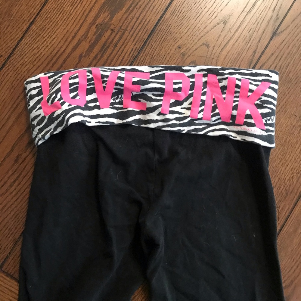 VS PINK Zebra Print Yoga Capri Pants